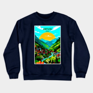 Artvin Turkey Vintage Advertising Travel Print Crewneck Sweatshirt